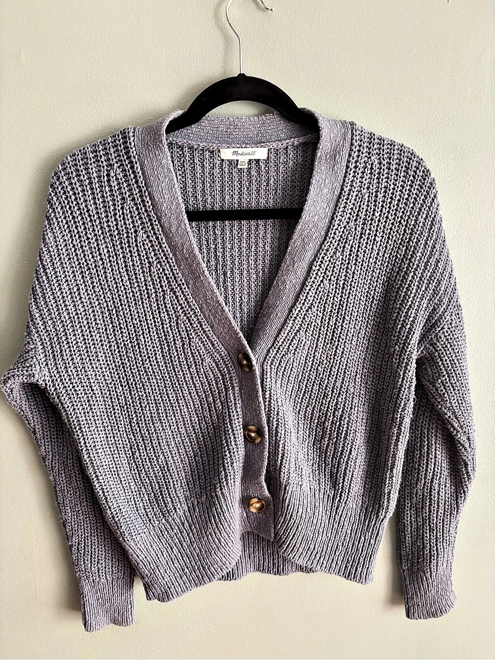Madewell Button-Front Cardigan in 100% Cotton Cardigan in Gray XXS Like